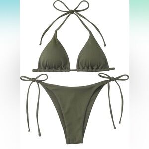 Olive Green Triangle Bikini